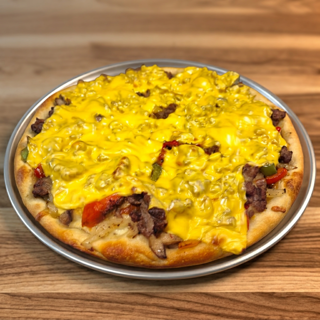 Philly Cheese Steak Pan Pizza.