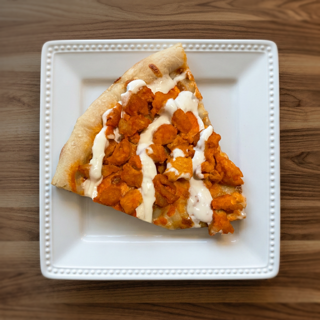 Pan Buffalo Slice Pizza.