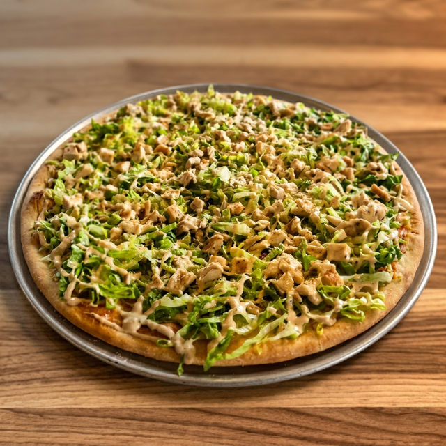 Chicken Caesar Salad Pizza.