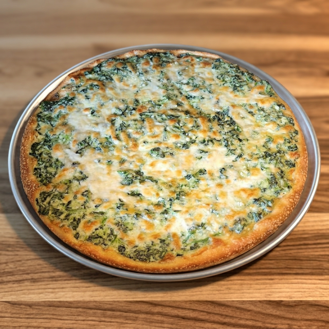 Spinach Alfredo Pan Pizza.